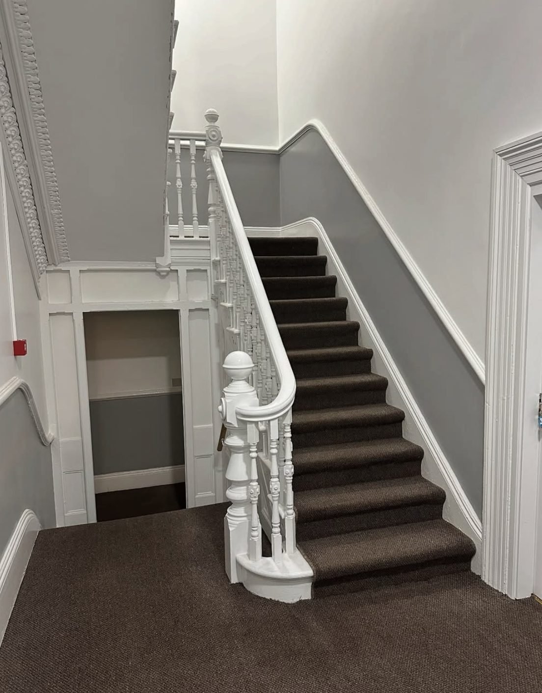 Communal staircase in a converted building