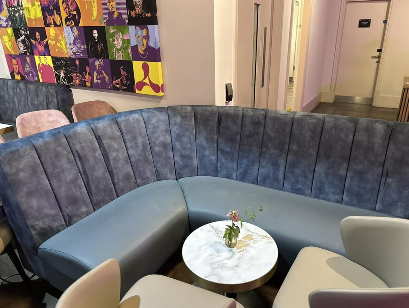 Bar seating cleaned before opening